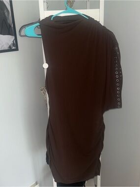 Zara Chocolate Brown Asymmetrical Dress